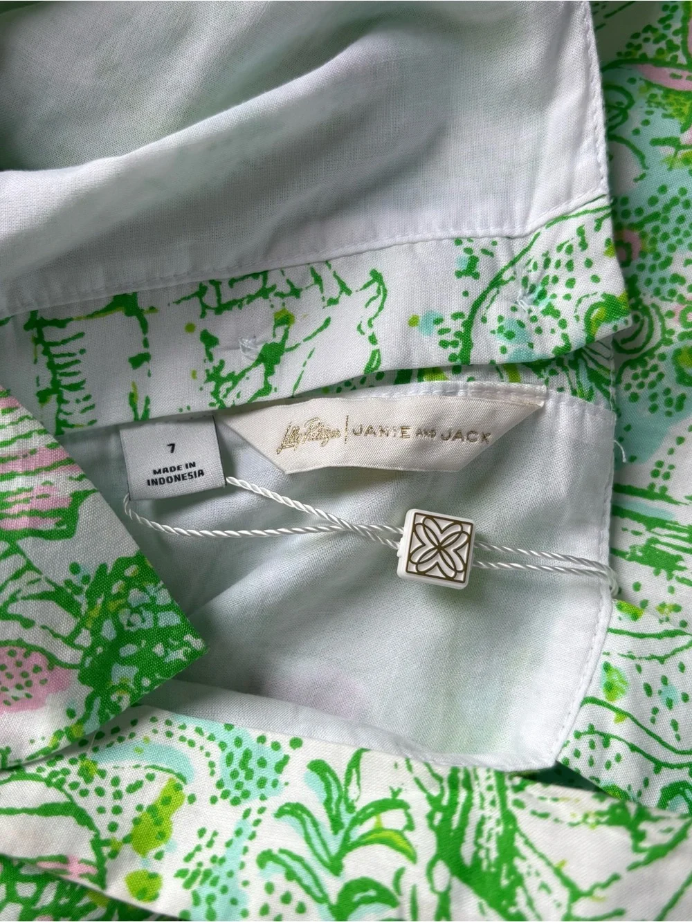 Lilly Pulitzer Janie Jack Green Floral Bow Girls Size 7 Romper